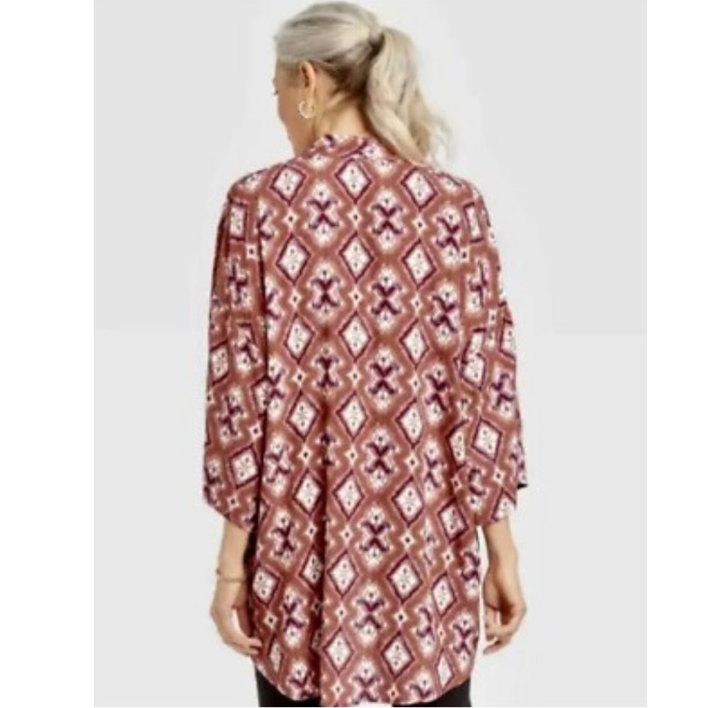 πΌ Knox Rose Terracotta and Cream Boho Print Kimono - Picture 3 of 9